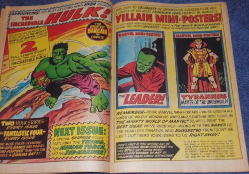 HULK ANNUAL #1 UNCENSORED~MIGHTY WORLD OF MARVEL #31~UK~SIGNED STERANKO~STAN LEE - Picture 9 of 14