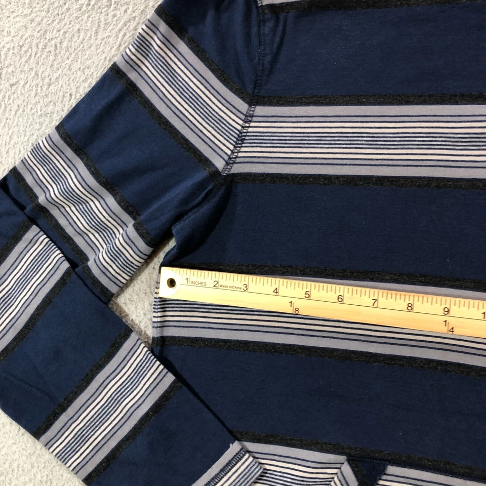 hang ten shirt mens M blue stripes hooded front pockets thin beach coastal surf - Image 2 of 4
