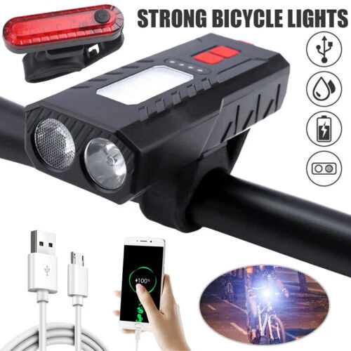 rechargeable bike lights ebay