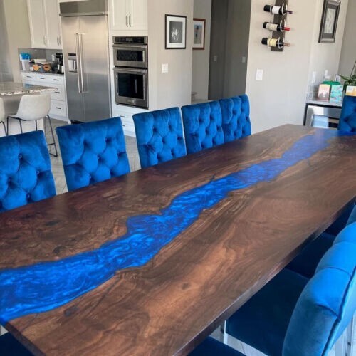 96" x 48" Epoxy Resin Center / Dining Table Top resin Wooden