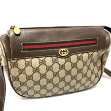 GUCCI Old Gucci Webbing line GG Plus Pochette Shoulder Bag 001115 0918