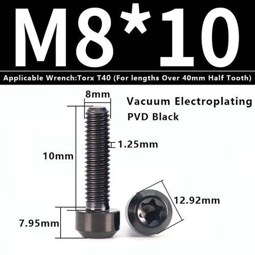 M4M5M6M8M10 Titanium Bolts Taper Cone Socket Head Motorcycle Modification Screws - Picture 154 of 205