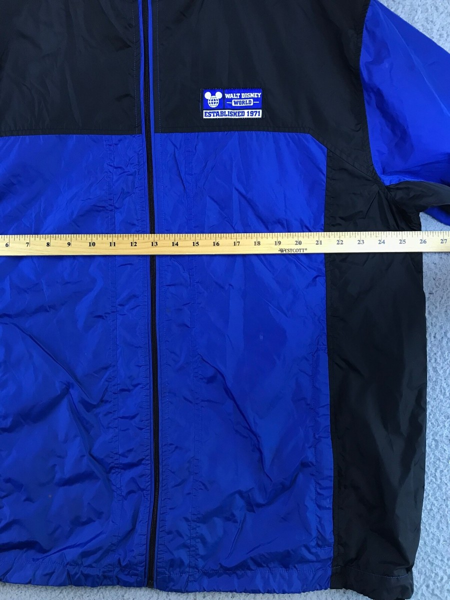 Walt Disney World Rain Jacket Men's XL Blue Full Zip Hooded Zip