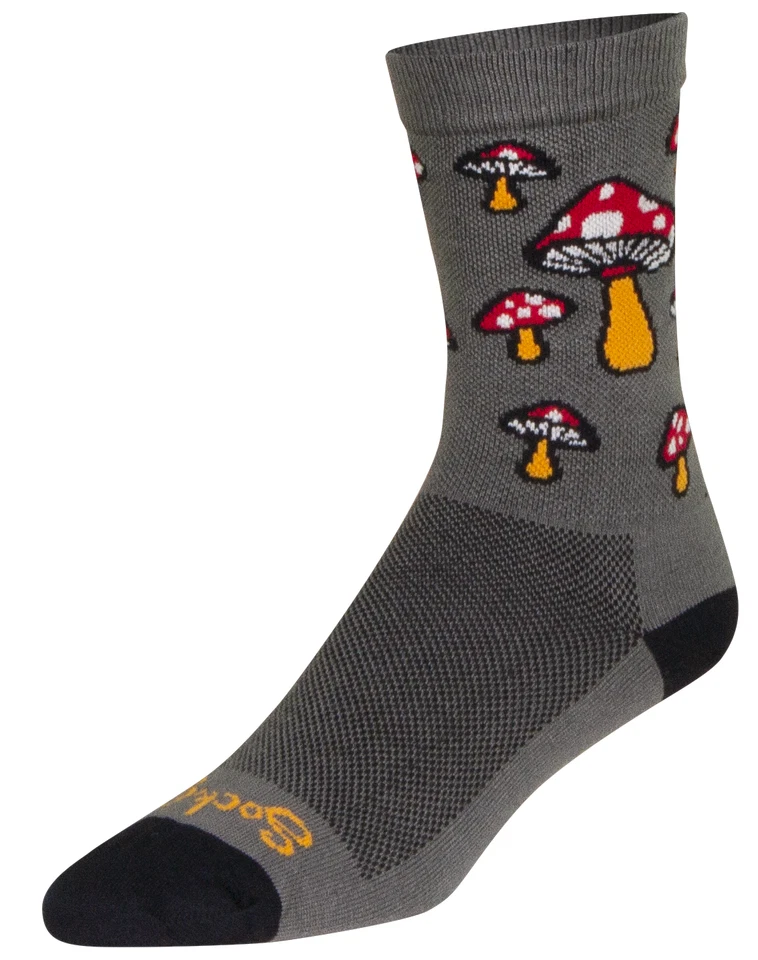 Calcetines - SockGuy - Alice Mushroom L/XL 6" Crew Ciclismo/Correr NUEVO Foto 2 de 4