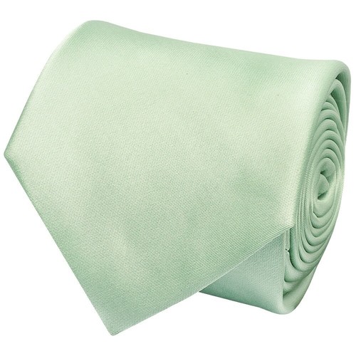 Pale Mint Satin Classic Mens Tie and Pocket Square Set Wedding Christening Tie - Picture 3 of 4
