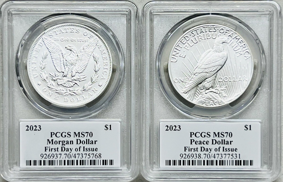 記念メダル２種 2023 Silver Peace Dollar MS-70 PCGS (First Day of Issue