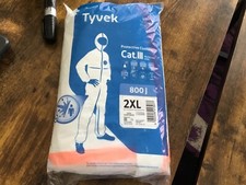 916 Tyvek Protective Hazmat Suit Cat.III Protection Level Size 2X