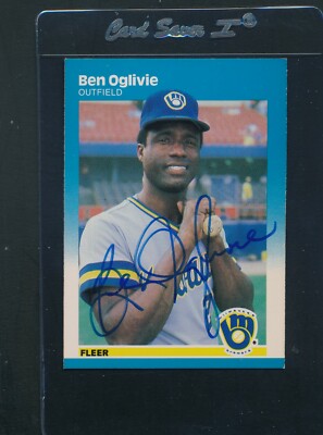 1987 Fleer #353 Ben Oglivie Brewers Signed Auto *C3542