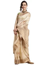 Women's Banarasi silk Woven Design Saree With Unstitched Blouse Piece