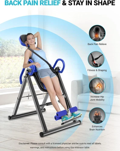 300LBS Heavy Duty Gravity Inversion Table Back Therapy Reflexology Stretcher - Picture 3 of 45