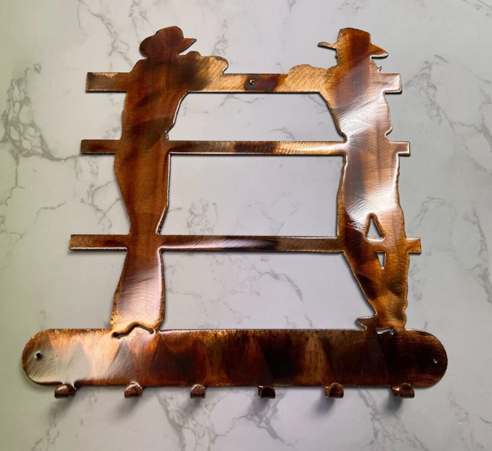 Cerra Calentamiento Vaqueros Western Key Rack 9 1/2" x 9 1/2" Foto 2 de 3