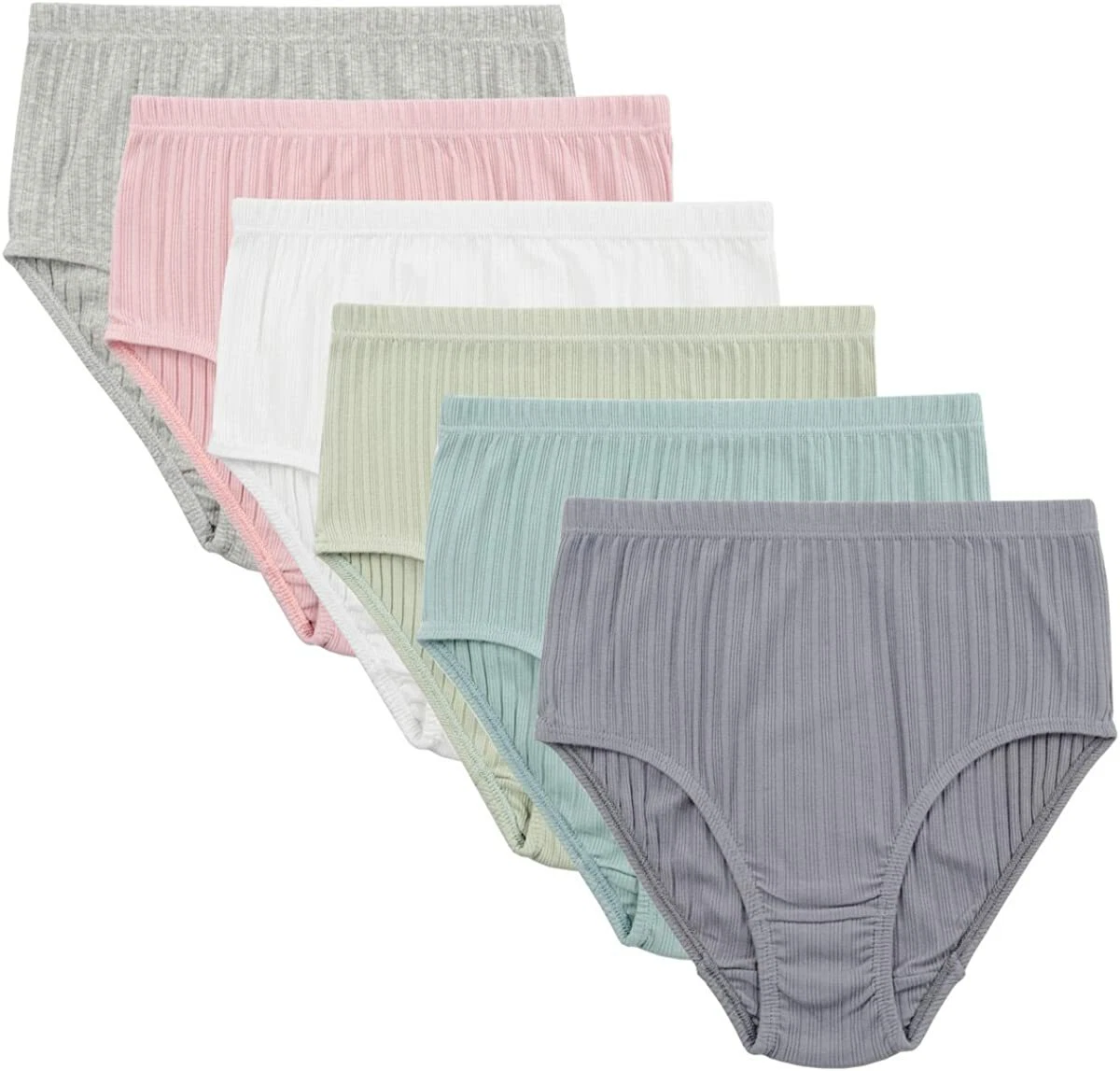 Knitlord Women's Plus Size Underwear Cotton 6 Pack Comfort Briefs Panties