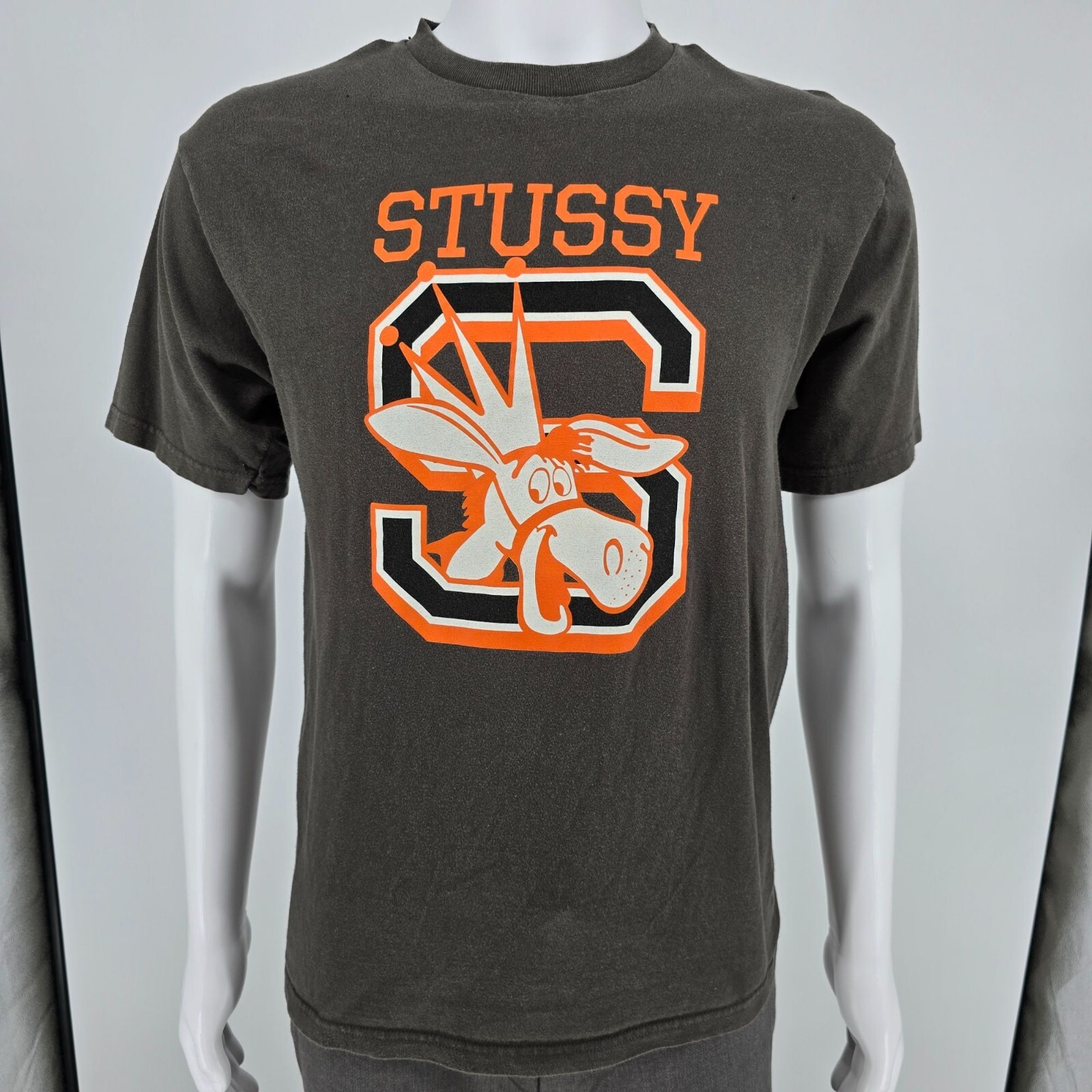 Vintage 2010s Stüssy Crowned Donkey Graphic Logo T-Shirt Size M Distressed Style
