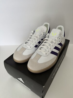 11.5M Adidas Samba X Messi Indoor Soccer Shoes White Purple Gum