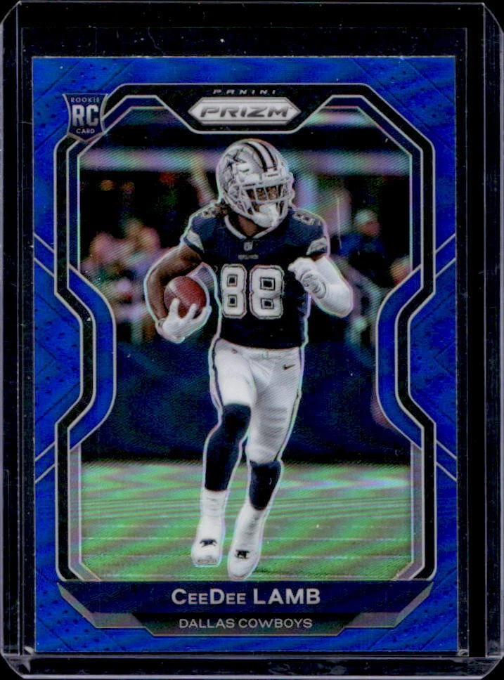 2020 Panini Prizm CeeDee Lamb Blue Prizm SSP Rookie RC #334 Cowboys