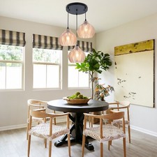 Glass Chandelier 3-Light Kitchen Island Dining Room Pendant FixtureCeiling Lamp