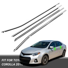 Chrome 4pcs Door Window Trim Moulding Belt Weatherstrip For Corolla 2014-2018