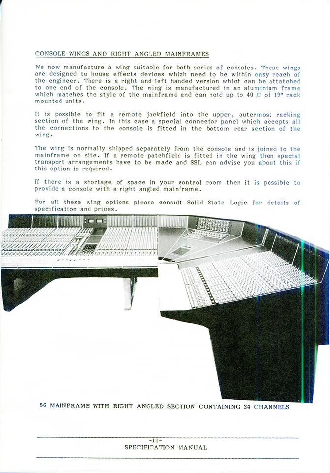 SOLID STATE LOGIC (SSL) 4000 E, 6000 E SERIES SPECIFICATION MANUAL - Image 4 of 4