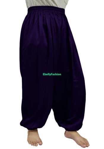 Bluish Purple Cotton Harem Yoga Pants Belly Dance Trousers Aladdin Pantalons - Picture 1 of 2