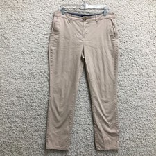 Tommy Hilfiger Pants 8 Womens Beige Mid Rise Straight Trouser Stretch Casual