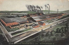 Middletown Ohio American Rolling Mill Co., Color Lithograph Vintage PC U16394
