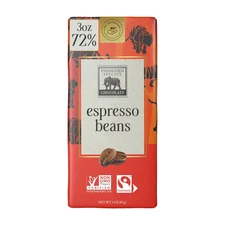 Endangered Species Dark Chocolate Bar with Espresso Beans (72% Cocoa)