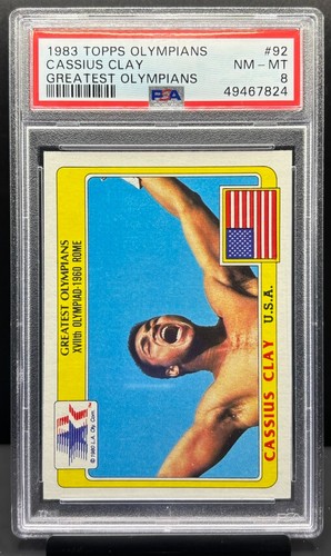 1983 Topps Olympians Cassius Clay Muhammad Ali Greatest #92 PSA 8 NM - MT