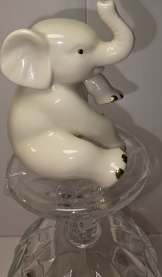 Lenox Porcelain Elephant Figurine | White with Gold Tone Accents