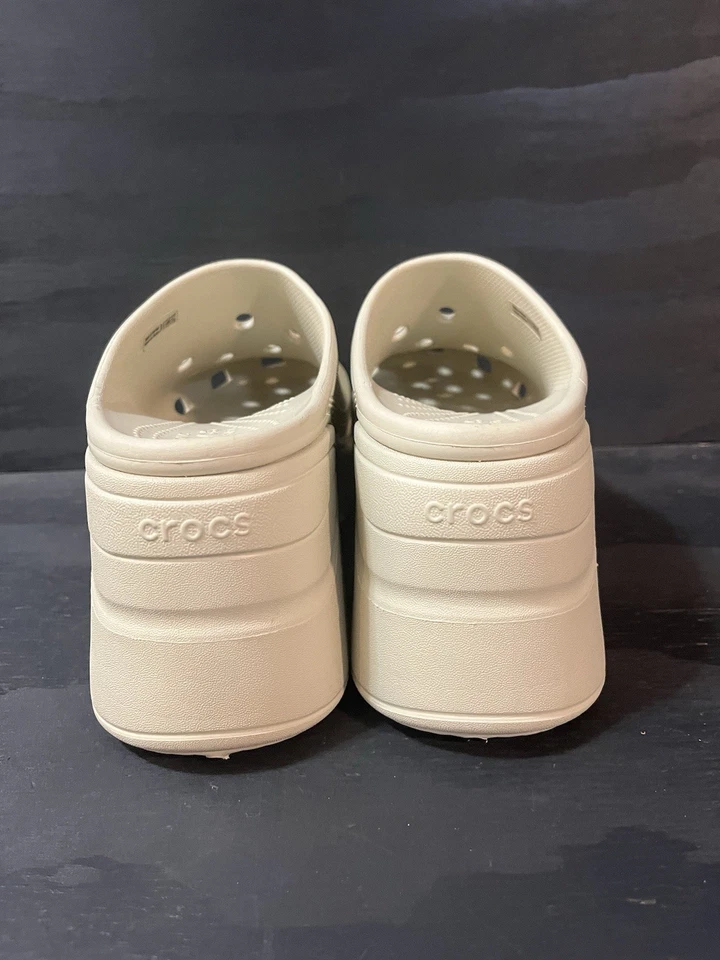 Zuecos Crocs Siren Mujer’s Talla 12 Hombre’s 10 Plataforma Tacones Beige Foto 4 de 4