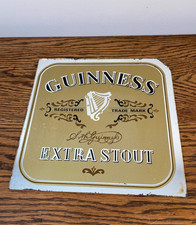 VINTAGE FRÜHE PUB REKULTIVIERUNG GUINNESS SÄURE GEÄTZTER WERBESPIEGEL