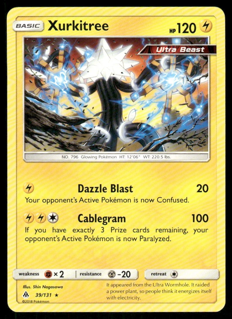 pokemon xurkitree card GX - 142/156 Discard the top card of your opponents deck Xurkitree GX | Dex -