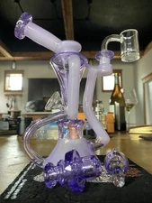 Kadabra Glass: Dual Uptake Recycler with 2 Matching Caps | Banger not included