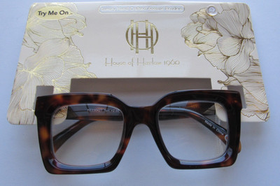 HOUSE OF HARLOW 1960 Thick Square Frame Reading Glasses Readers Tortoise NEW