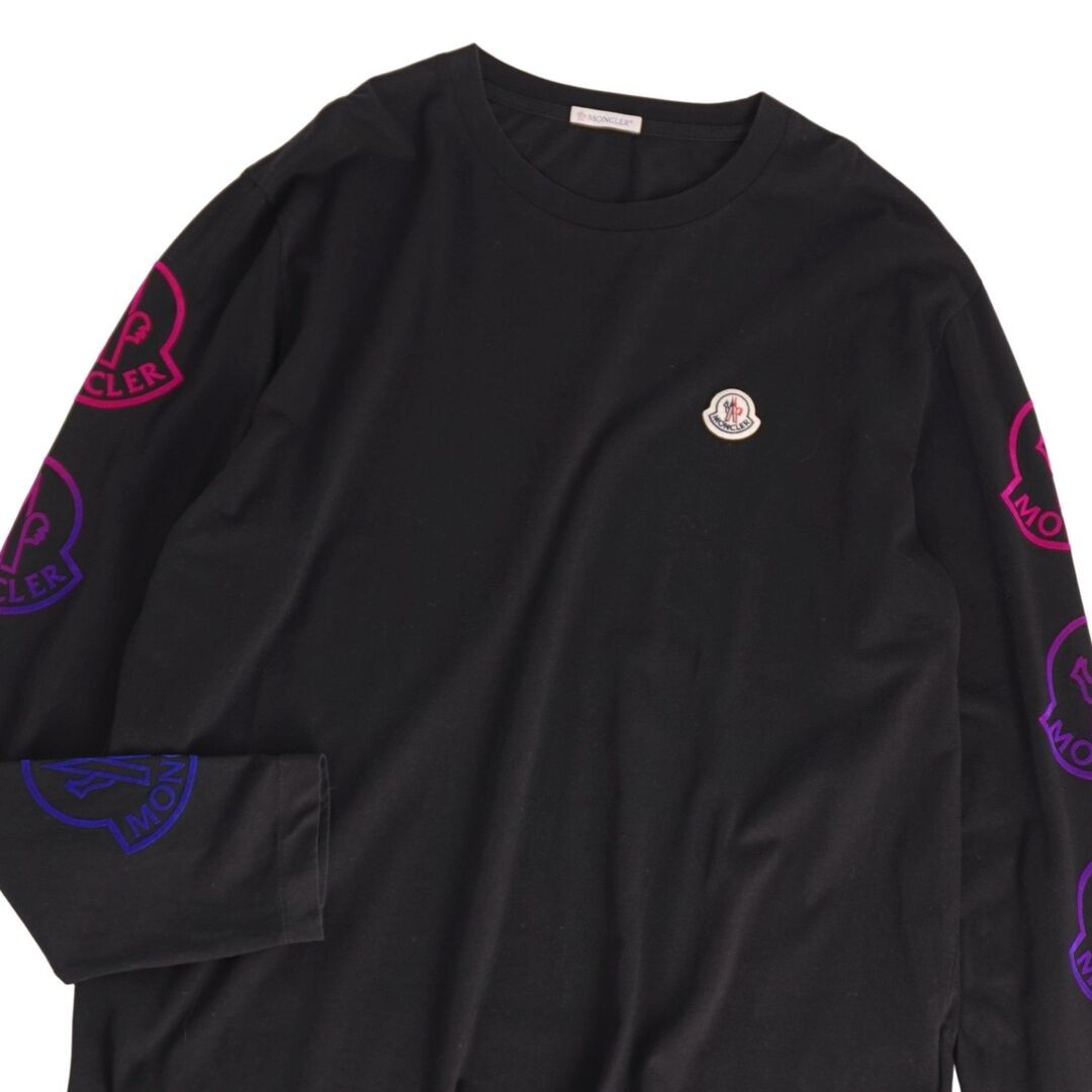 Moncler 2021 T-shirt Top Long Sleeve Logo Cotton Men XL Black Used MOLO-0 thumbnail 2