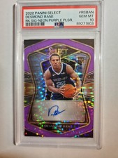 2020-21 Desmond Bane Select Rookie Signature Purple Pulsar/15 GEM MT PSA 10 Pop4