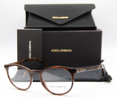 NEW DOLCE & GABBANA DG 3309 3118 BROWN HORN AUTHENTIC FRAMES EYEGLASSES 52-21