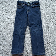 Levi's 511 Boys Slim Fit Dark Wash Blue Denim Jeans Size 5 Cotton Zip/Button