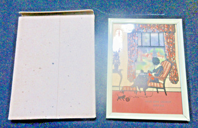 1951 Boxed Granny Kitten Silhouette Thermometer Patch Grove Wisconsin Creamery