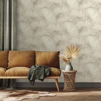 Rasch Opulenza Fan Vinyl Wallpaper Neutral 659733 Washable Modern Decor