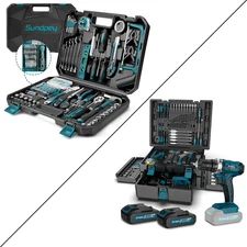 257 & 255 Pcs Tool Kit - Portable Complete Home and Auto Repair Tool Set Blue