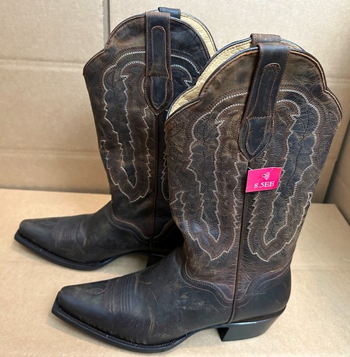 J.B. Dillon Men’s Genuine Goat JBM3206 Brown Cowboy Western Boots Size 8.5EE - Picture 4 of 14