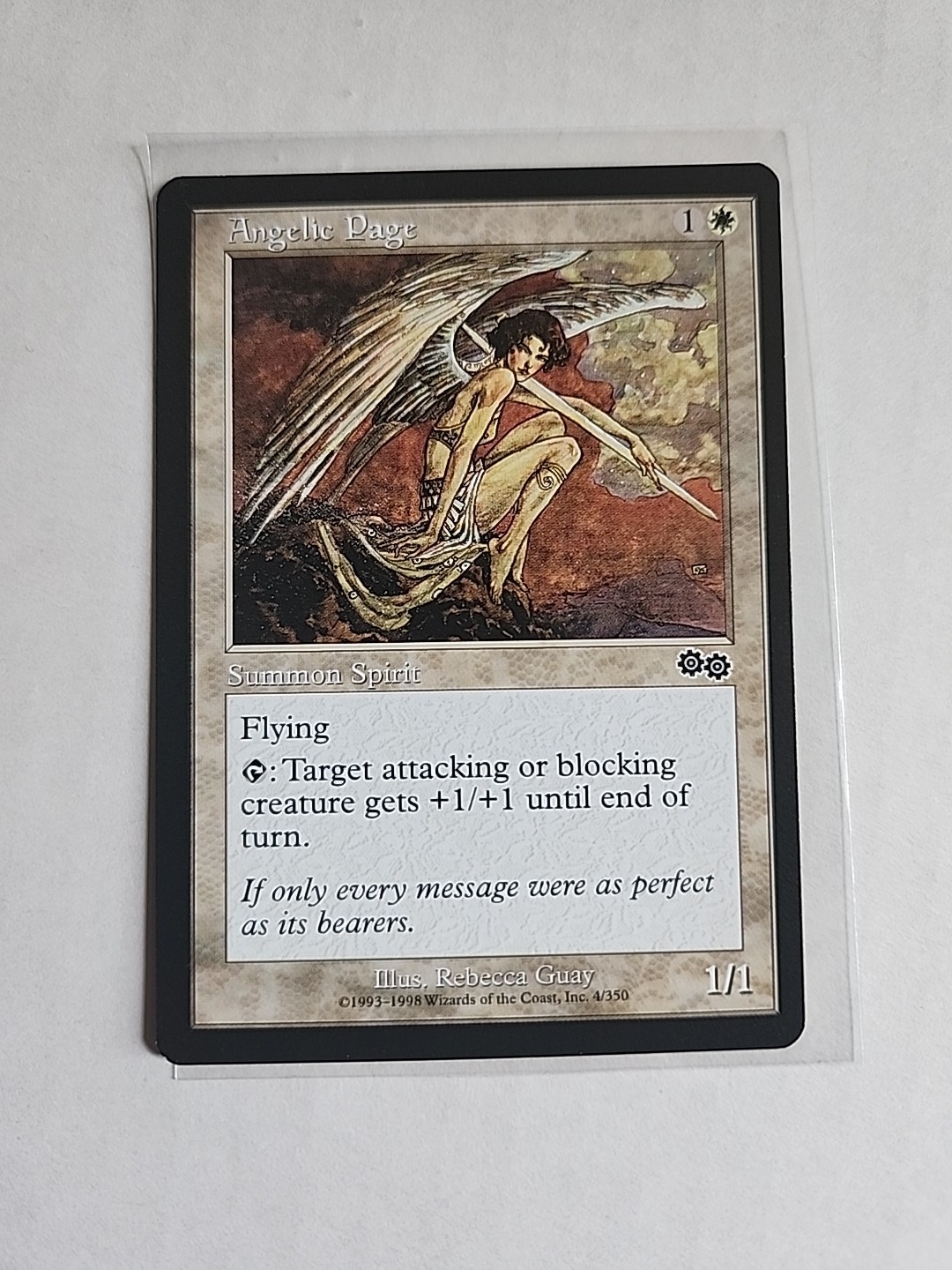 Angelic Page - Urza's Saga - LP - MTG Magic - Common - Creature