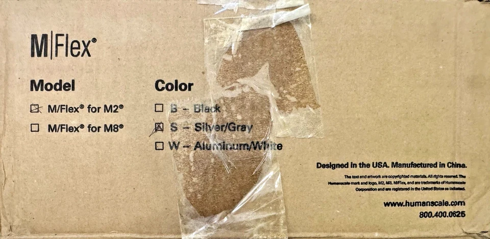 Humanscale M-Flex M2 Monitor Arms~Silver/Gray for 2 Monitors, NEW IN BOX - Image 3 of 4