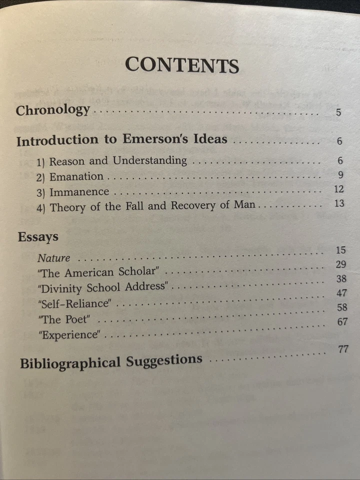 Emerson's Essays by Cliffs Notes Staff (1975, Paperback) Excellent Condition - Image 3 of 3