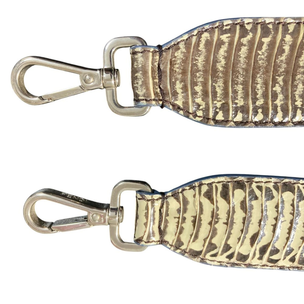FENDI Strap You Python Embossed Leather Shoulder … - image 7