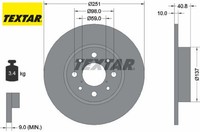 2X Bremsscheibe Textar 92202303 2 Bremsscheiben Hinterachse Hinten