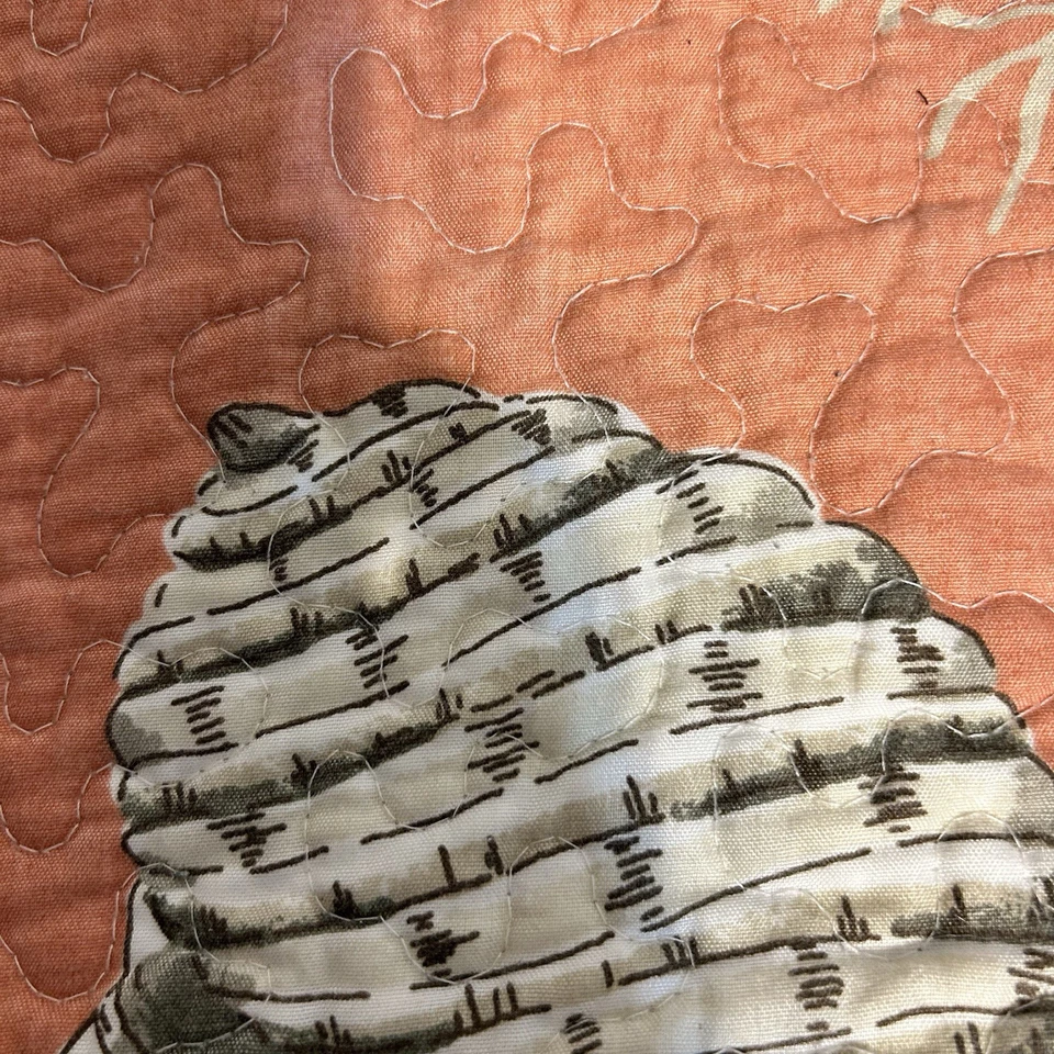 Edredón tamaño queen y 2 fundas estándar reversibles ☼ color coral con conchas marinas Foto 4 de 4