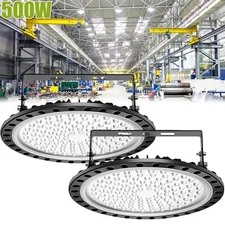 2 Pack 500W Watt LED UFO High-Bay Warehouse Light GYM Industrial Shop Area Lamp