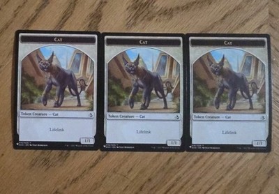 (3) NM Cat    Citizen Double-Sided Tokens ''The List'' Reprint AKH SNC 