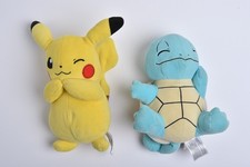 POKEMON -Lot 2 Peluches -PIKACHU + CARAPUCE - 20 Cm -très bon état